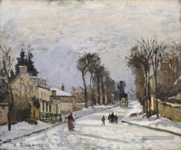 Route de Versailles à Louveciennes 1869 Camille Pissarro Peinture à l'huile